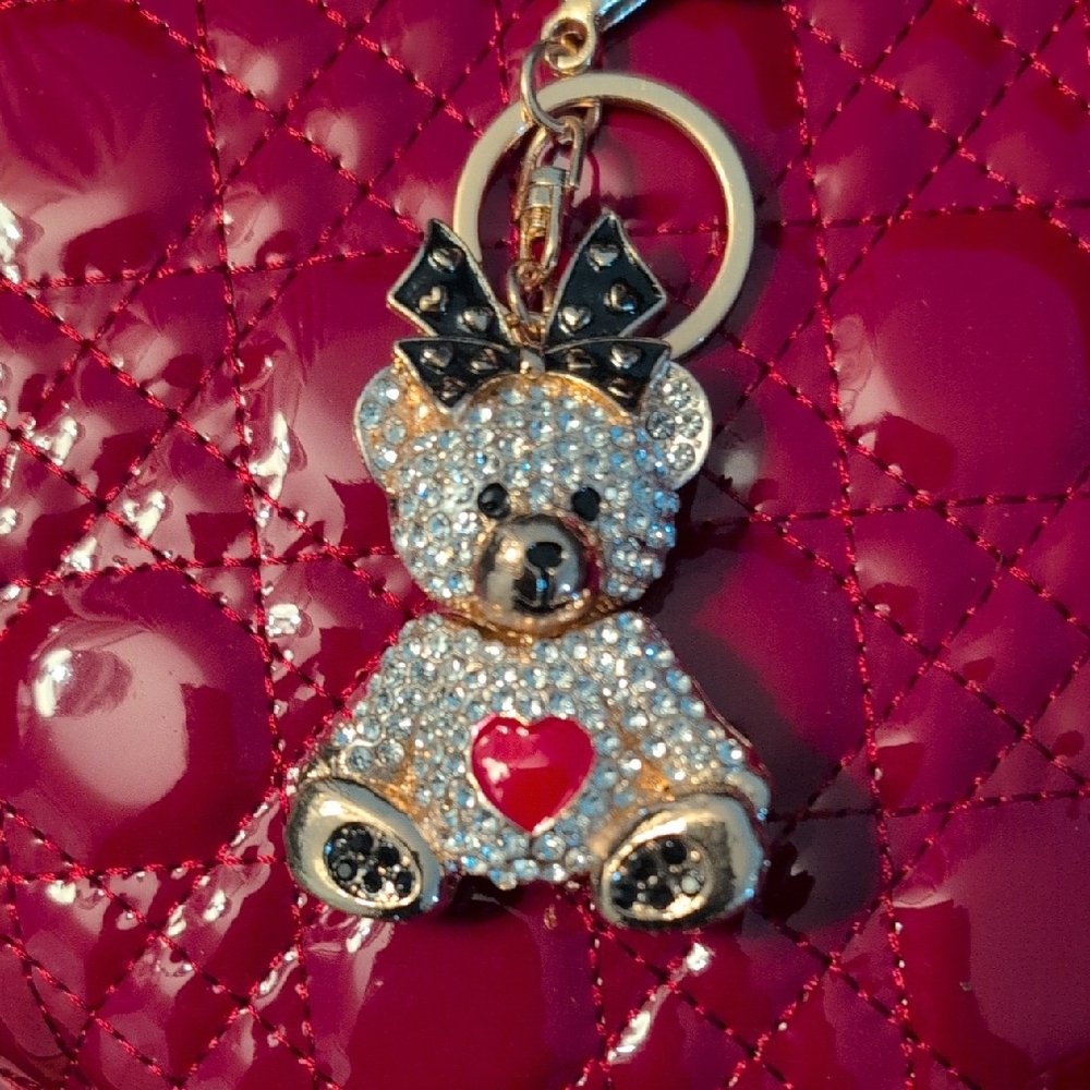 Fashion Jewelry Gold-Tone Teddy Bear Keychain